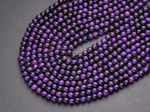 Purple Tiger eye Round Beads, 6mm, 8mm, 10mm, full strand, Protection, Courage and Strength 6R014, 8R19, 10R12