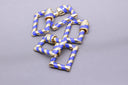 Navy Blue/Gold Enamel 15x19mm Rectangle Candy Cane Carabiner lock, Screw Clasp, Screw on Clasp, CLG090