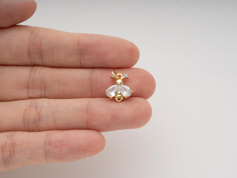 CZ Firefly Charm, Lightening Bug Charm, Dainty Lucky Bug Charm, CPG2035