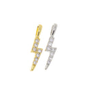 Gold And Silver Lightning Bolt Charm,Dainty CZ Pave Lightning Bolt Pendant,Lightning Bolt Charm Fro Permanent Jewelry Making,CPG2325,CPS2325