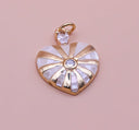 Mother of Pearl Mosaic Heart Pendant, 4 Colors, Love Pendant, Valentines day, White, Blue, Black, Pink, 1 pc or 10 pcs, WHOLESALE,CPG342