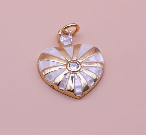 Mother of Pearl Mosaic Heart Pendant, 4 Colors, Love Pendant, Valentines day, White, Blue, Black, Pink, 1 pc or 10 pcs, WHOLESALE,CPG342