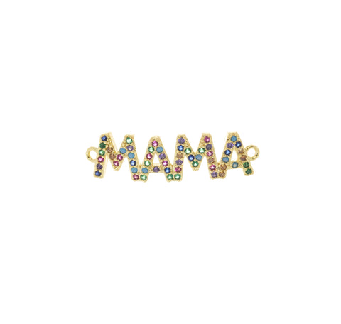 Mama Monogram Bracelet Charm,Mama Word Monogram Connector Charm,Mother’s Day Gift,Mama Pave CZ Monogram,1 pc,5pcs or 10pcs,Wholesale,CNG039