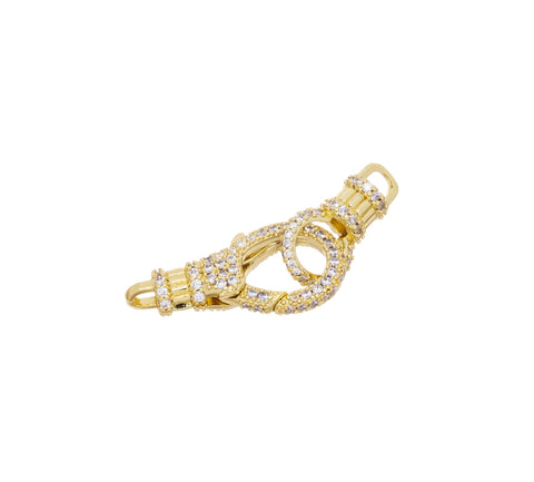 Gold Pave Connector Clasp,Large Pave CZ Gold Clasp,Two Part Clasp For Necklace Or Bracelet,Connector Clasp For Jewelry making,CLG248
