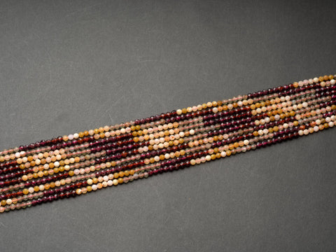 Tiny 3mm Natural Gemstone Multi Cryseal 15" Strand Crystal Beads, spacers for DIY Jewelry, FR148