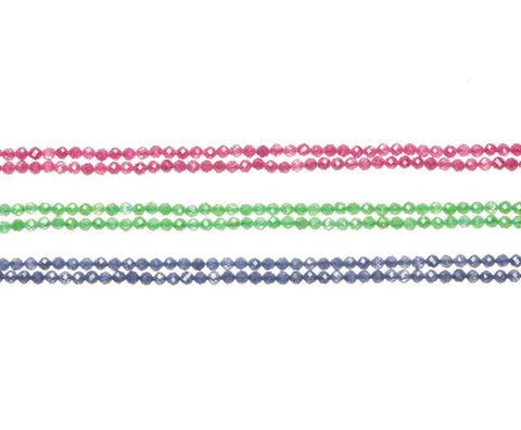 4mm Micro Faceted  Round AAA Zircon Beads,Round Zircon Faceted  Beads,3 Different Colors Of Sparkly Round Beads.E1-E2-E7