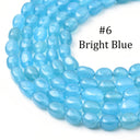 Blue Collection of Vibrant Dyed Jade pebble beads, PJ078