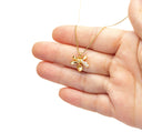 Gold Ribbon Bow Tie Heart Charm,Bow Tie CZ Gold Charm,Ribbon Bow Tie Heart Charm For Necklace Or Earrings,CZ Bow Tie Heart Charm,CPG2520