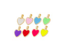 Dainty Gold Heart Charm,Shiny Small Enamel Heart Charm For Jewelry Making,Valentine's Day Heart Charm For A Friend,Gift For Mom,CPG818