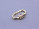 Gold Lavender Amethyst cz screw on clasp, Carabiner lock