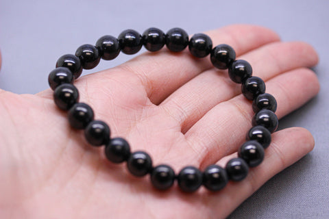 Natural Shungite4mm,6mm,8mm,10mm Stretchy Bracelet, Wearable EMF Prrotection, Root Chakra, Meditation, Protection, Detox,  WHOLESALE