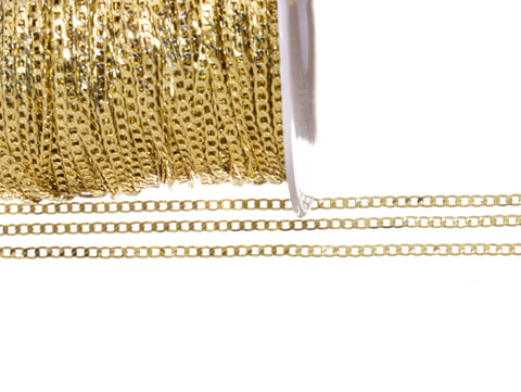 Gold 2.5mm Curb Cuban Chain,Dainty Curb Chain For Jewelry Making,Cuban Curb Chain For Necklace And Bracelet,CHG0086