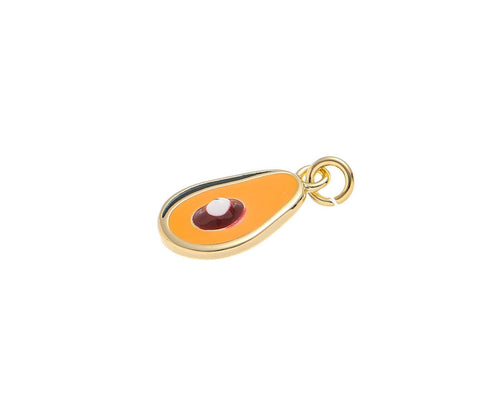 Avocado Gold Dainty Charm,Gold Avocado Charm For Jewelry Making,Small Fruit Charm,Avocado Enamel Charm For Jewelry Necklace,Bracelet,CPG1548