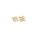 Gold 4 Leaf Flower Connector Charm,CZ Four Leaf Clover Connector Charm,Four Leaf Flower Connector For Bracelet And Earrings,CNG145-CNG146