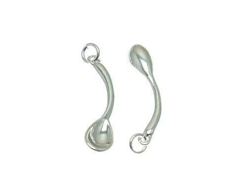 18k Gold or Silver Cutlery, Cutesy Forks or Spoons, Silver Spoon, Dainty Minimalist Charms, Great for Layering, CPG/S1370-71