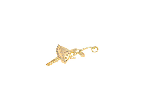 18k Gold Ballerina Figurine charm, ballerina, Pointe Shoes, Gifts for her, Gifts for dancers, Ballet core, Dancer core, CPG2200