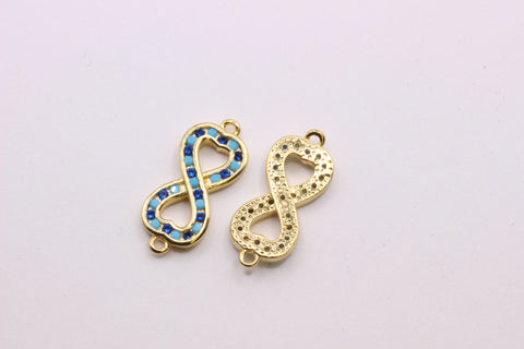 Candy Cane love infinity connector, CZ Connector, Infinity Connector, pave connector, CNG602, CNS602, CNR602, CNB602