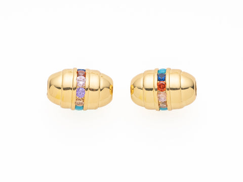 Tube Barrell Spacer Bead,CZ Gold Spacer Bead ,Large Hole Spacer Bead For Elastic Cord,Chain Or Leather Cord,SPG011