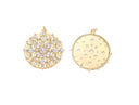 18k Gold Plated CZ Shiny medallion, Geometric CZ Medallion, Celestial, Super Sparkly Pendant, Maximalist Jewelry, Statement Piece, CPG1595
