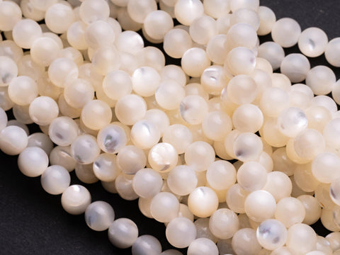 6mm MOP Round Beads, AAA Quality, Full Strand, 15.5 inches, Perfect for dainty Jewelry or Multi Strand Design, 6R04
