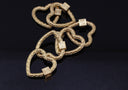 Gold or Silver Engraved Pattern Textured Open Heart Carabiner,Carabiner screw clasp,Decorative Heart Screw Carabiner Clasp,CLG165-CLS165
