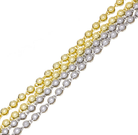 Gold Or Silver Bead Ball Chain,Bead Ball Chain For Jewelry Making,Bead Chain For Handmade Jewelry Making,4mm Bead Chain,CHG1011-CHS1011