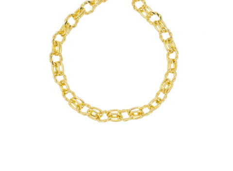 Gold Oval Link Chain,Oval Rope Link Chain For Jewelry Making,Oval Chain For Necklace And Bracelet,Alternating Oval Chain,CHG097