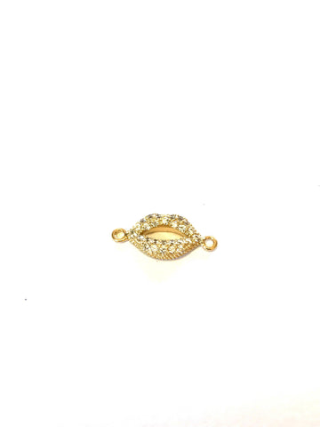 Dainty cz pave set lip connector