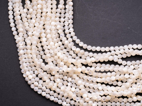 6mm MOP Round Beads, AAA Quality, Full Strand, 15.5 inches, Perfect for dainty Jewelry or Multi Strand Design, 6R04