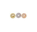 Donut Rondelle Round Tire CZ Spacer In Gold Silver & Rose Gold,Tire Spacer With CZ,Large Hole Spacer Bead For Bracelet Or Necklace ,SPG042
