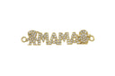 Boy And Girl With MAMA Charm For Bracelet,Gold Mama And Boy Girl Connector Charm,Mother’s Day Gift,Mama And Kids Pave CZ Charm,CNG046