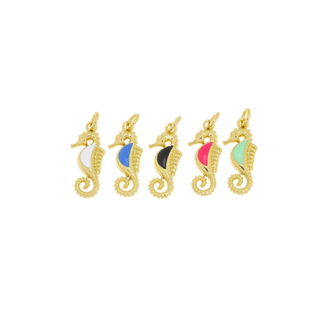 Dainty Seahorse Charm,Little Seahorse charm for necklace,Gold Seahorse Charm For Bracelet and earrings,1 pc,5pcs or 10 pcs,WHOLESALE,CPG490