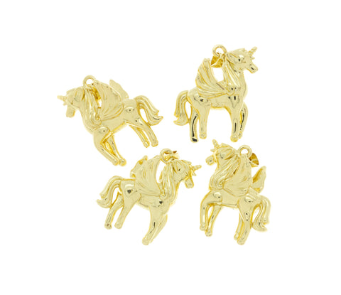 Gold Unicorn Pendant,Large Unicorn Gold Pendant, DIY Jewelry Making Supply,CPG464