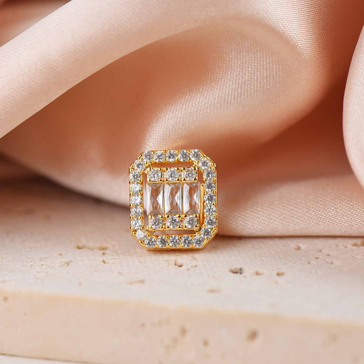 Pave Pendant: Bejeweled Rectangle Geometrical Charm
