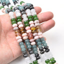 Moss & Wildflower, 5x8mm rondelle beads, REJ366