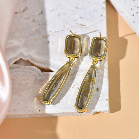 Glass Long Drop Prong Earrings: Two Variations