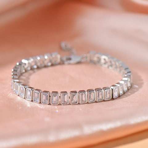 Round Pave Tennis Bracelet: 2 Variations: Gold and Silver