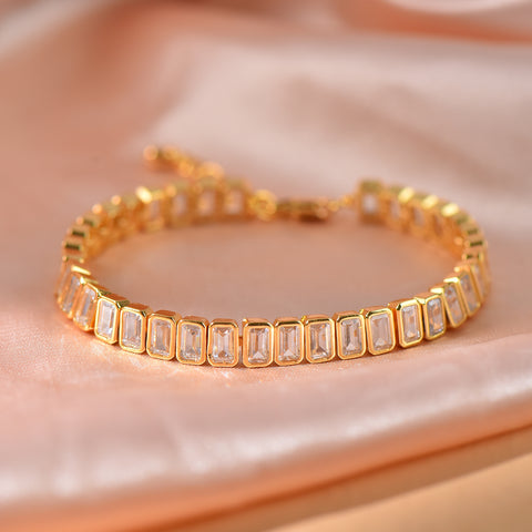 Round Pave Tennis Bracelet: 2 Variations: Gold and Silver