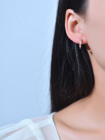 Gold Plated Brass Finding Pave Earring Studded with Loop (DIY Earrings)