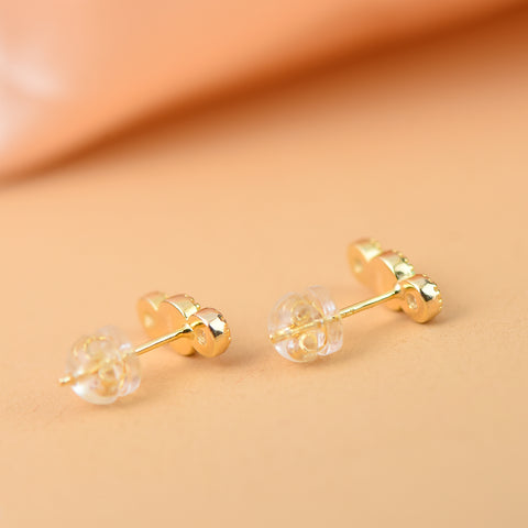 Gold Sterling Silver Opal Earrings