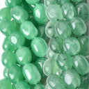 Green Collection of Vibrant Dyed Jade pebble beads, PJ096- PJ095