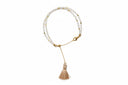 Double strands pearl nugget with metal accent bracelet