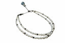 Double strands pearl nugget with metal accent bracelet
