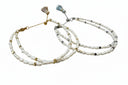 Double strands pearl nugget with metal accent bracelet