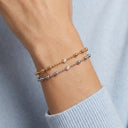 Dainty Ball Bead Bracelet with Center Sparkle CZ & Extender Chain, BRG-BRS112