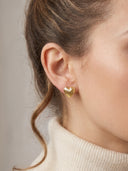 Ribbed Square Button Stud Earrings, ERG430