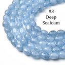 Blue Collection of Vibrant Dyed Jade pebble beads, PJ078