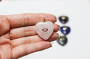 Heart Gemstone with cz bezel embellishment GSF010