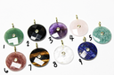 Faceted Round Gemstone with cz bezel embellishment GSF012
