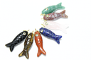 stone fish pendant with cz bezel embellishment GSF013